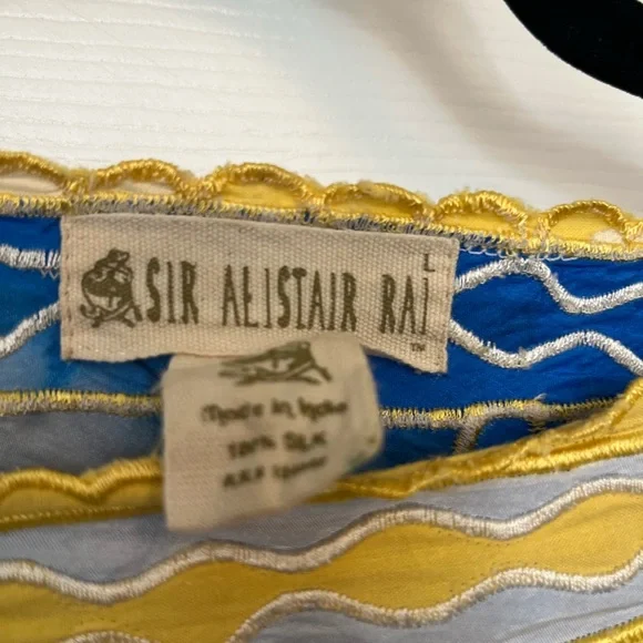 Sir Alistair Rai Blue and Yellow Asymmetrical Dress - Picture 4 of 4